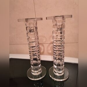NWOT glass candle holders candlesticks